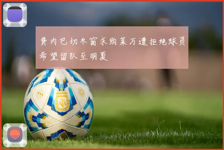 费内巴切冬窗求购莱万遭拒绝球员希望留队至明夏